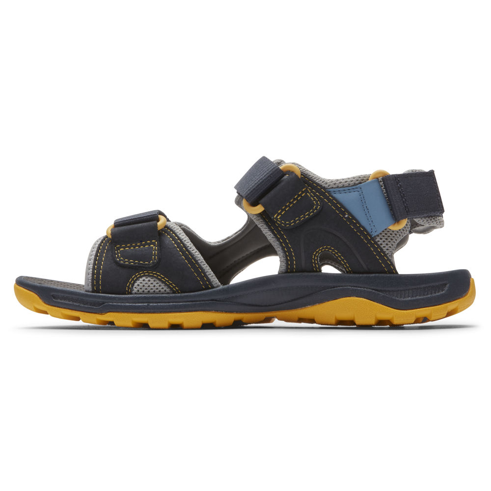 Rockport Mens Trail Technique Adjustable Velcro - Sandals Blue - JZC590487